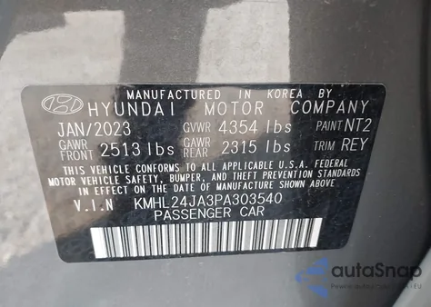 2023 Hyundai Sonata Se z USA, uszkodzony, nr VIN KMHL24JA3PA303540